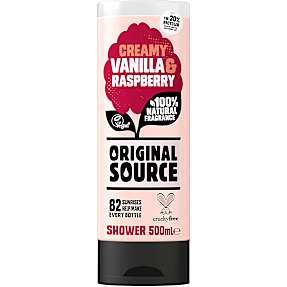 Shower gel m. vanlje og hindbær