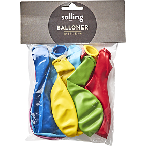 Salling latexballoner Ø:33 cm 10-pak - multifarvet