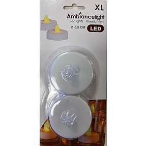 LED maxifyrfadslys med batteri Ø5,5 cm 2-pak - hvid