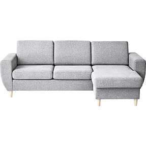 Rom Nordic vendbar sofa med chaiselong - lysegrå