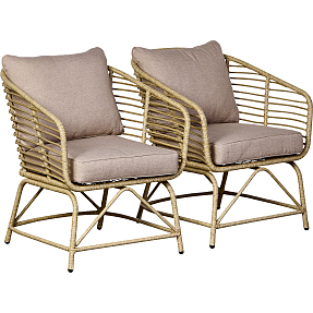 Cordoba loungestol 2-pak m. hynder