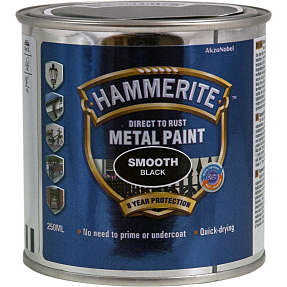 Hammerite glat metalmaling 250 ml - sort