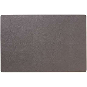 Dækkeserviet i læderlook - mørkegrå