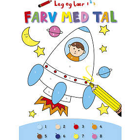 Farv med tal malebog - raket