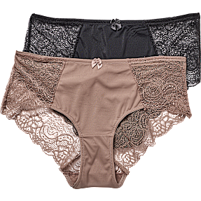 VRS dame 2-pak hipster str. M - brun/sort