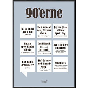 90´er dialægt plakat - 33x24 cm