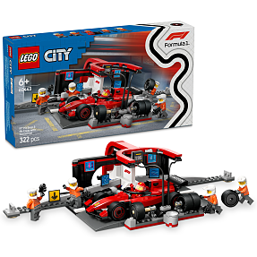 LEGO City F1 pitstop og pitcrew med Ferrari-bil 60443