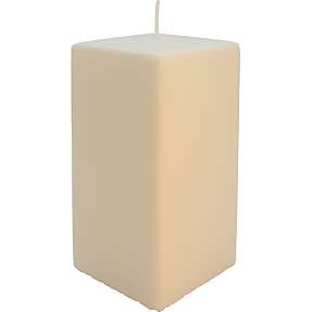 Firkantet bloklys 7x7x15 cm - elfenben