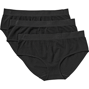 Marathon dame 3-pak hipsters str. L - sort