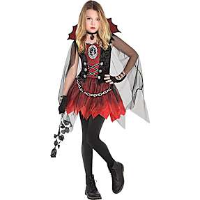 Halloween gotisk vampyrkjole kostume str. 180