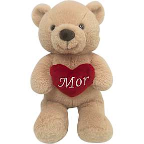 Mors Dag bamse med hjerte 50 cm