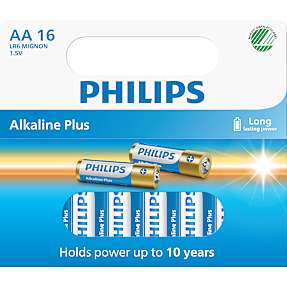 Philips Alkaline Plus AA batterier 16-pak
