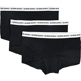 BJØRN BORG dame 3-pak shorts str.L - sort