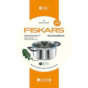 Fiskars Functional Form gryde med låg - 3 liter