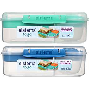 Sistema Bento Lunch To Go - 1,65 liter - flere varianter - assorteret