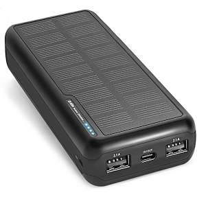 SBS Solar Power Bank 20.000mAh - sort