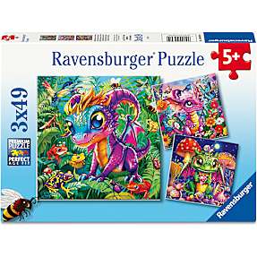 Ravensburger Baby Garden Dragons puslespil - 3x49 brikker