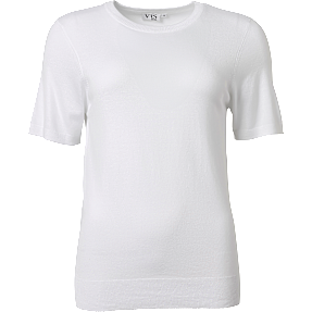 VRS dame strik T-shirt str. S - hvid