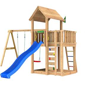 Jungle Gym Mansion 2.1 legetårn inkl. Swing Module, sand og rutsjebane
