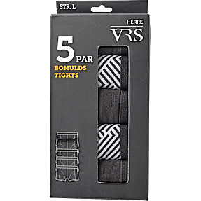 VRS herre 5-pak tights str. M - sort/printet