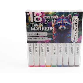 Twin Markers Rainbow Colors 18 stk.