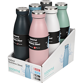 Sistema drikkeflaske i rustfri stål - 500 ml - flere varianter - assorteret