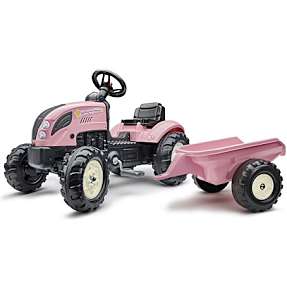 Traktor med trailer - Lyserød