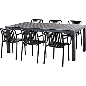 CANBERRA NONWOOD HAVEBORD OG 6 MESSINA HAVESTOLE - SORT