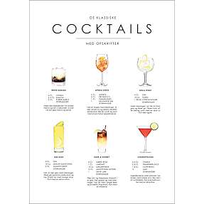 Cocktails opskrifter nr. 4 - 30x40 cm