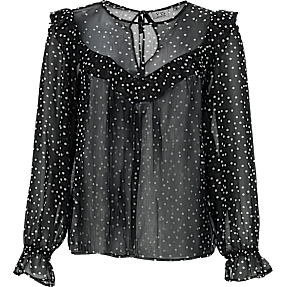 VRS dame chiffon bluse str. XL - sort