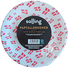 Salling paptallerkener Ø:23 cm 10-pak - Dannebrog