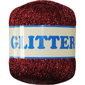 Lurex Glitter garn 25g 160m - Rød 23