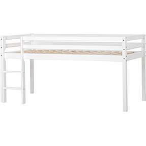 Spiloppe halvhøj seng 90x200 cm - hvid