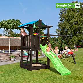 Jungle Gym Hut legetårn inkl. swing sort inkl slide