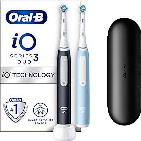 Oral-B iO3 Duo elektriske tandbørster - Matt Black og Ice Blue
