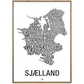 Sjælland, byer - 50x70 cm