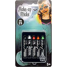 Halloweeen grease make-up 5 sticks - multifarvet