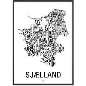 Sjælland, byer - 50x70 cm