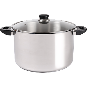 Køkkenchef gryde i stål med låg - 10,8 liter