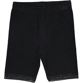 VRS børne cykelshorts med blondekant str. 122/128 - sort