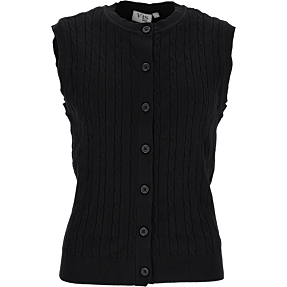 VRS dame kabelstrikket vest str. M - sort