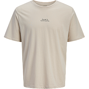 JJ REBEL herre T-shirt med print str. XL - beige