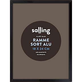 Sort ramme m. glas - 18x24 cm