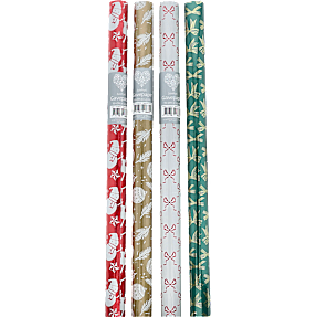 Gavepapir 70 cm x 1,5 meter - jul - flere varianter - asoorteret
