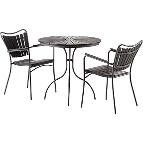 KERTEMINDE CAFÉBORD OG 2 KERTEMINDE HAVESTOL NONWOOD - SORT