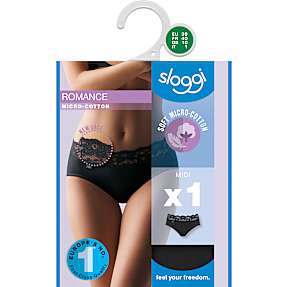 Sloggi dame midi trusse romance str. 42 - sort