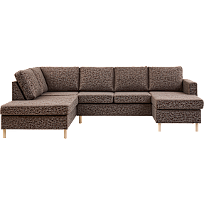 Oslo højrevendt U-sofa - brun
