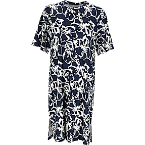 VRS dame blomstret T-shirtkjole str. S - navy