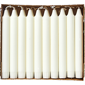 Budget kronelys 2,2x19 cm 20-pak - hvid