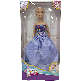Fantasy World dukke med lang kjole – flere varianter – assorteret<BR>